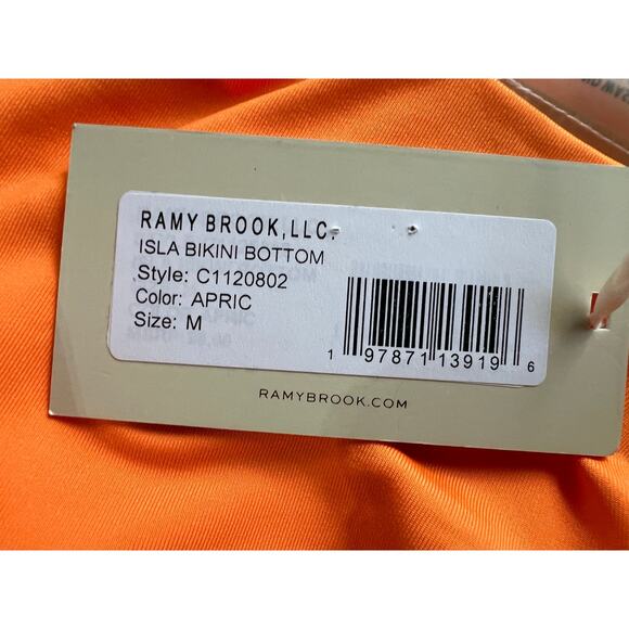 RAMY BROOK SIZE MEDIUM ISLA BIKINI SWIM BOTTOMS APRICOT ORANGE NEW - Picture 9 of 10